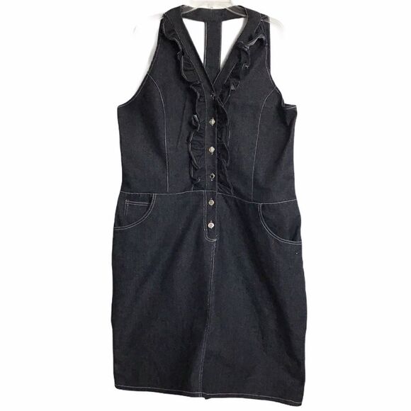 Gold Flava Denim Y-Back Jean Dress Size 20 - Picture 1 of 5
